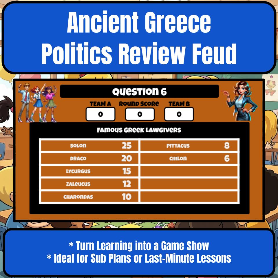 Ancient Greece Politics Family Feud Game Social Studies Review Activity CF0075
