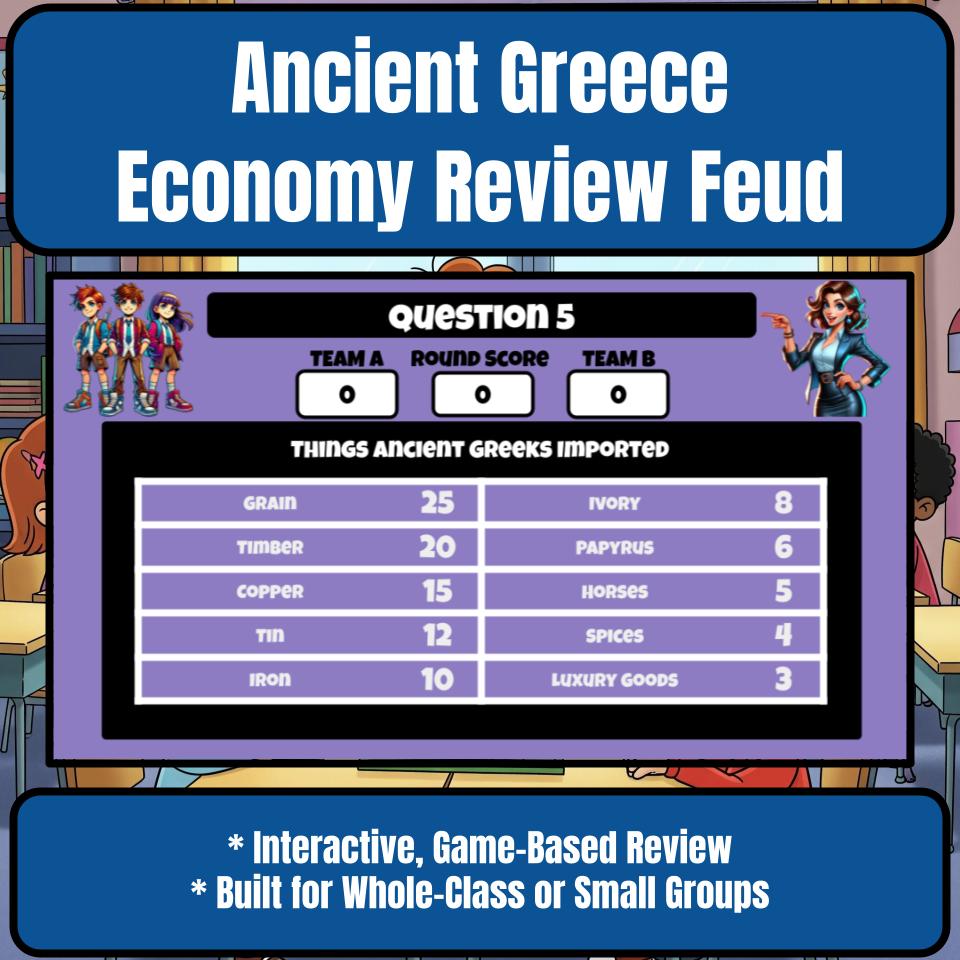 Ancient Greece Economy Family Feud Style Game Social Studies Activity CF0076