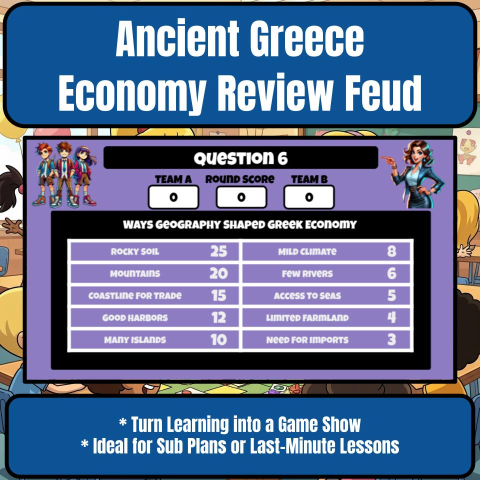 Ancient Greece Economy Family Feud Style Game Social Studies Activity CF0076