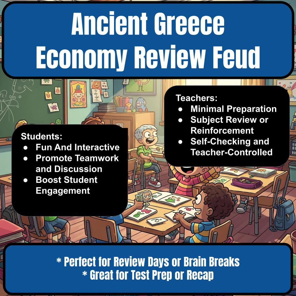 Ancient Greece Economy Family Feud Style Game Social Studies Activity CF0076