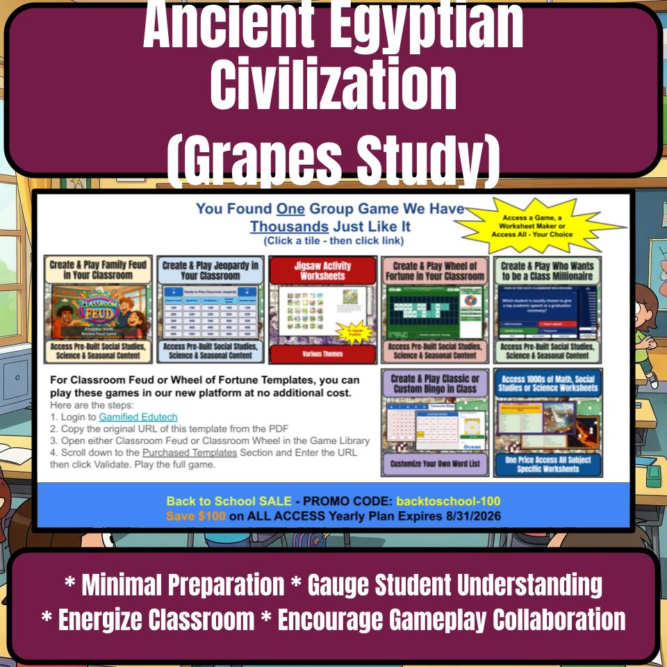Ancient Egyptian Civilization (Grapes Study) Review Feud CF0078