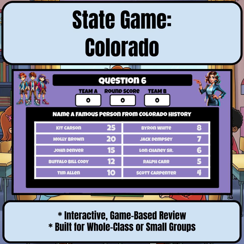 Colorado Social Studies Family Feud Review Game CF0008