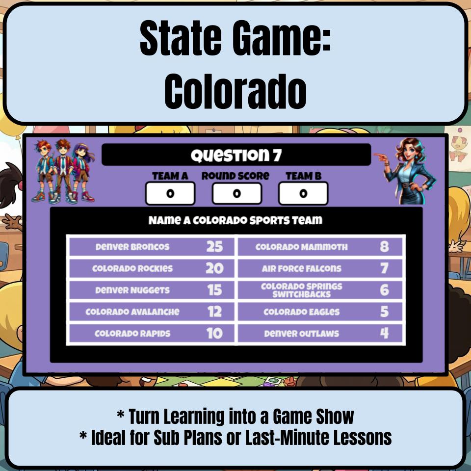 Colorado Social Studies Family Feud Review Game CF0008