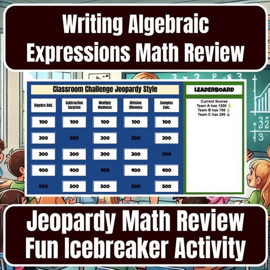 Jeopardy Writing Algebraic Expressions Math Review Activity I0008