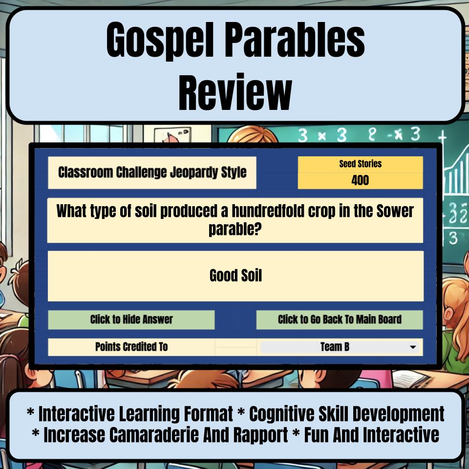 Gospel Parables Jeopardy Bible B0008