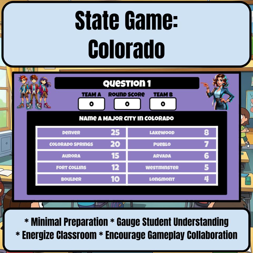 Colorado Social Studies Family Feud Review Game CF0008