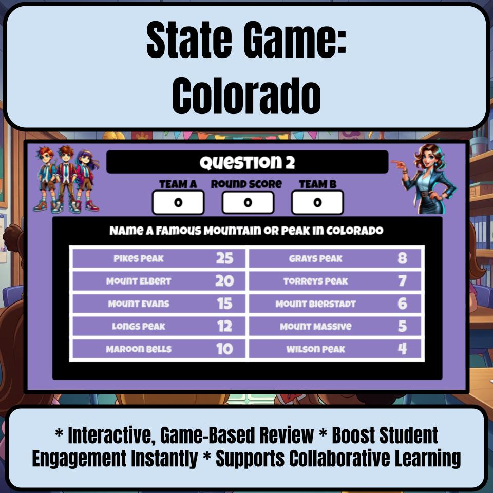 Colorado Social Studies Family Feud Review Game CF0008