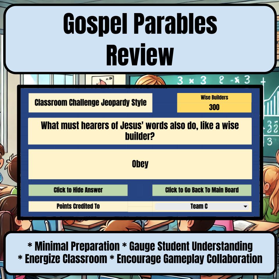 Gospel Parables Jeopardy Bible B0008