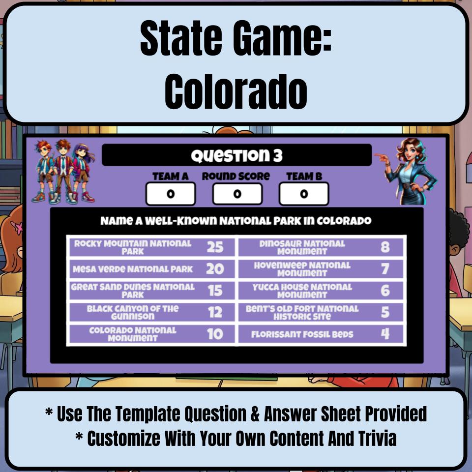 Colorado Social Studies Family Feud Review Game CF0008