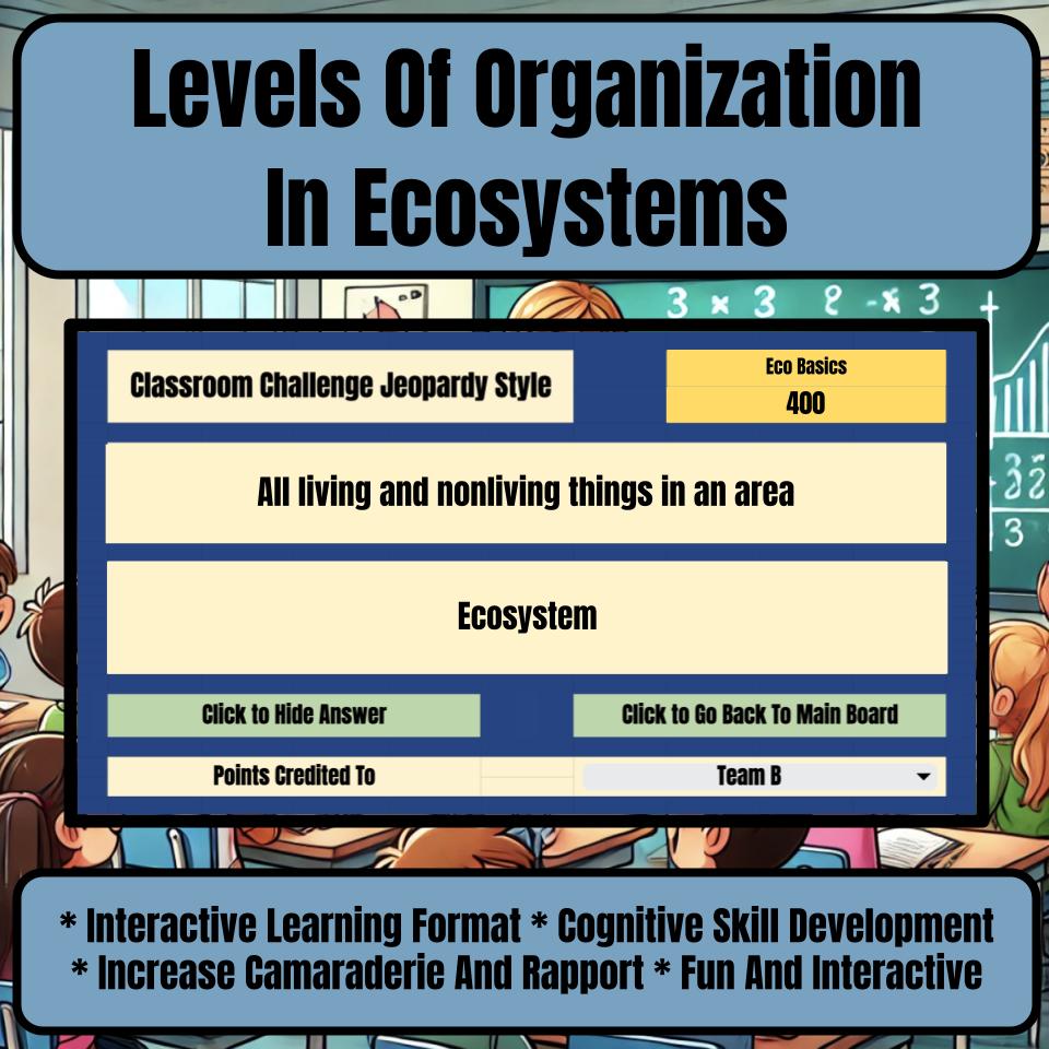 Levels Of Organization In Ecosystems Jeopardy Science Review I0080