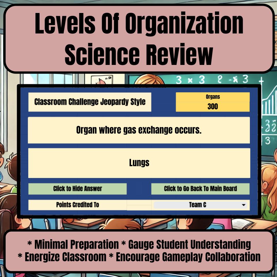 Levels Of Organization Jeopardy Science Review I0082