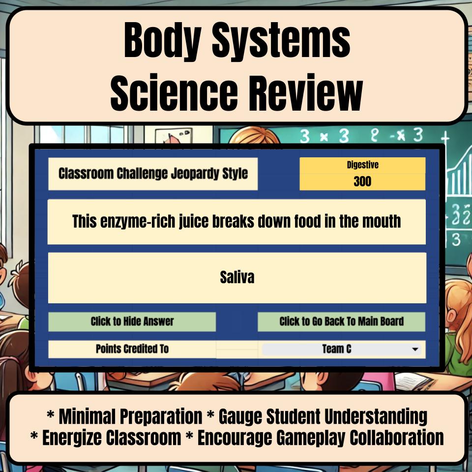 Body Systems Jeopardy Science Review I0084