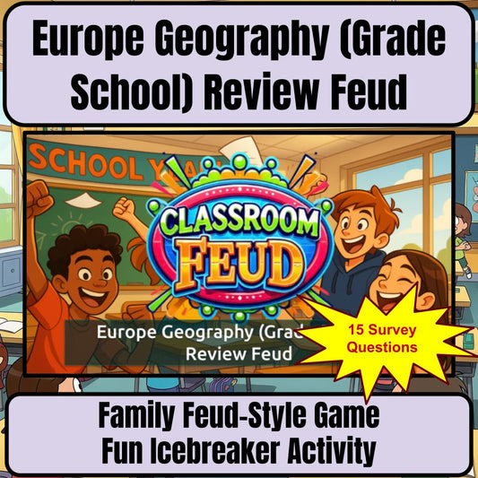 Europe Geography (Grade School) Review Feud CF0009