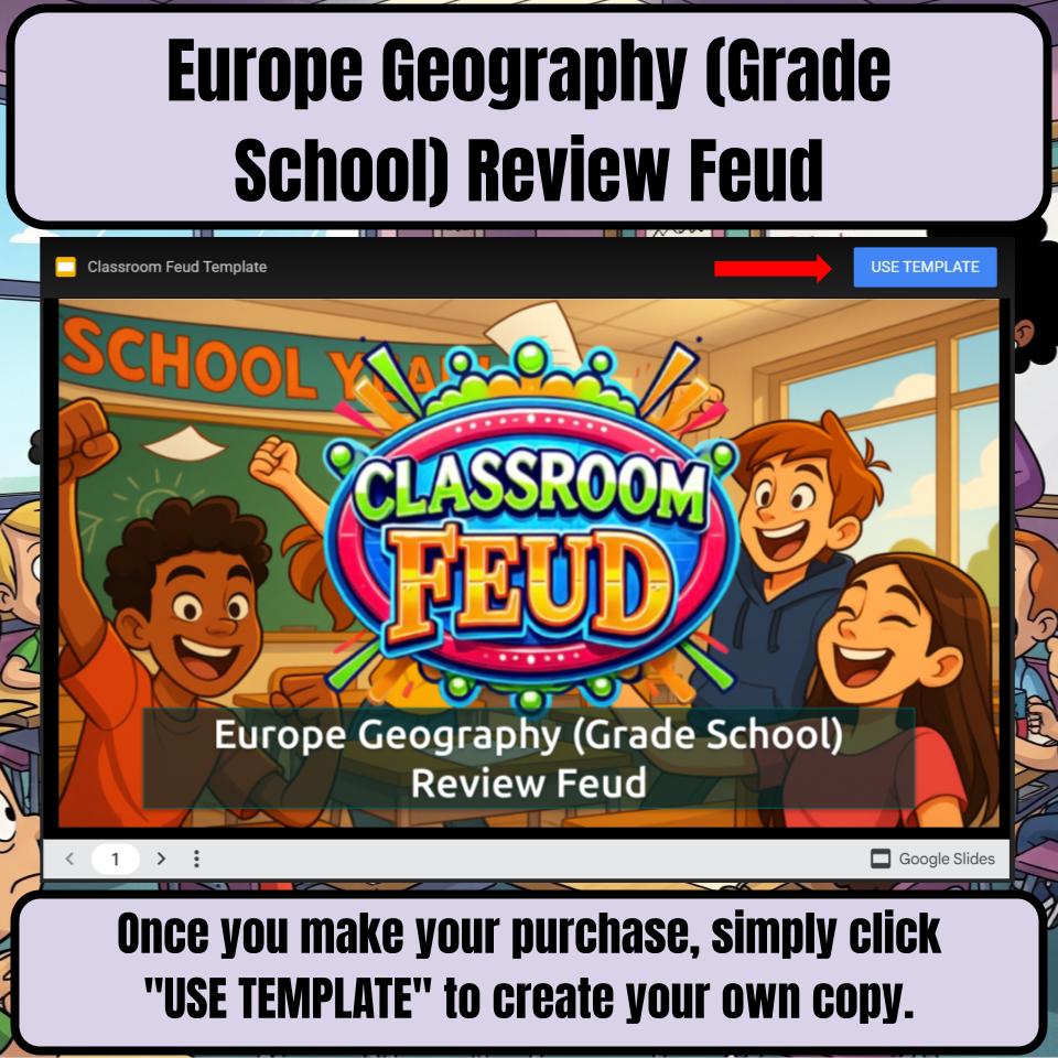Europe Geography (Grade School) Review Feud CF0009