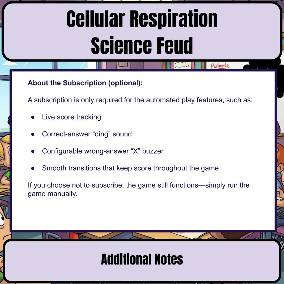 Cellular Respiration Science Feud Review CF0009