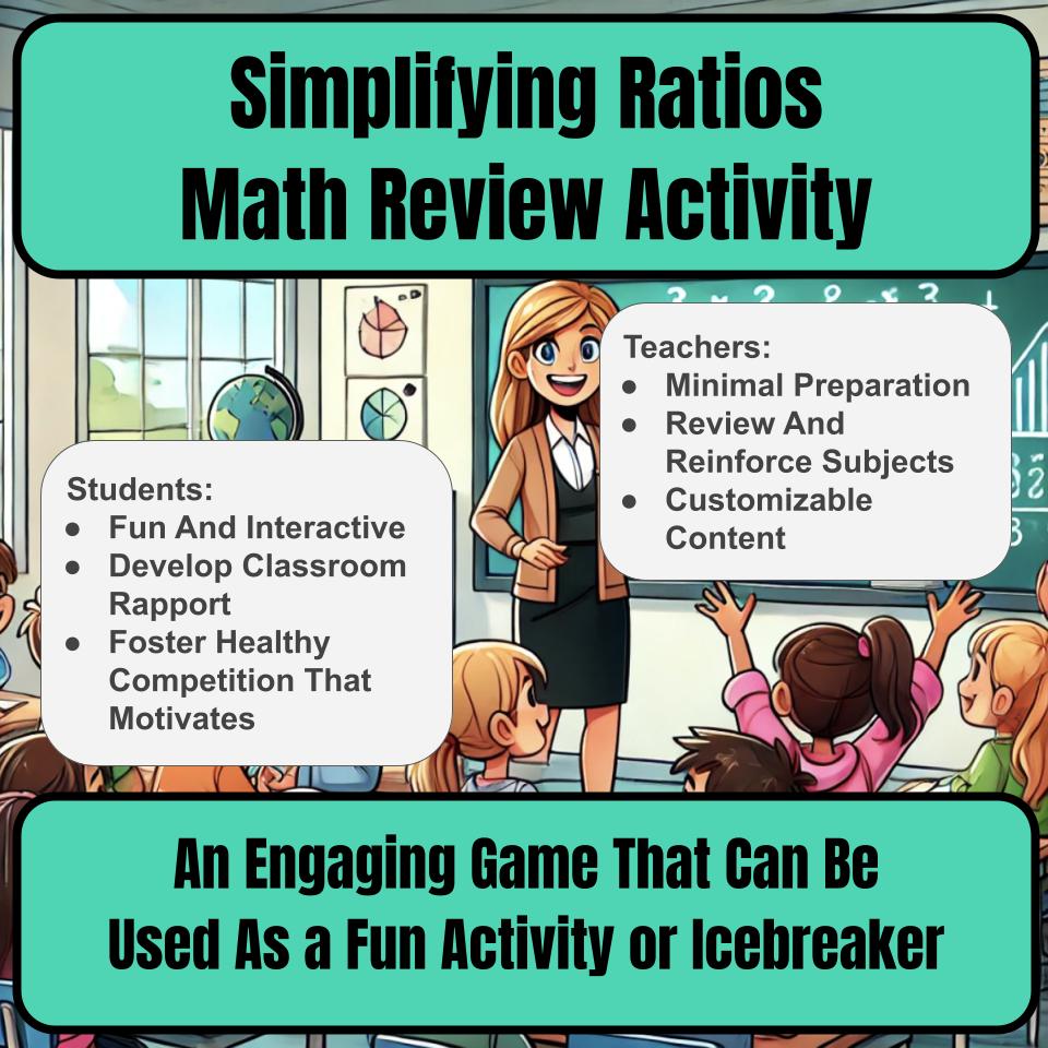 Jeopardy Simplifying Ratios Math Review 6th Grade I0009