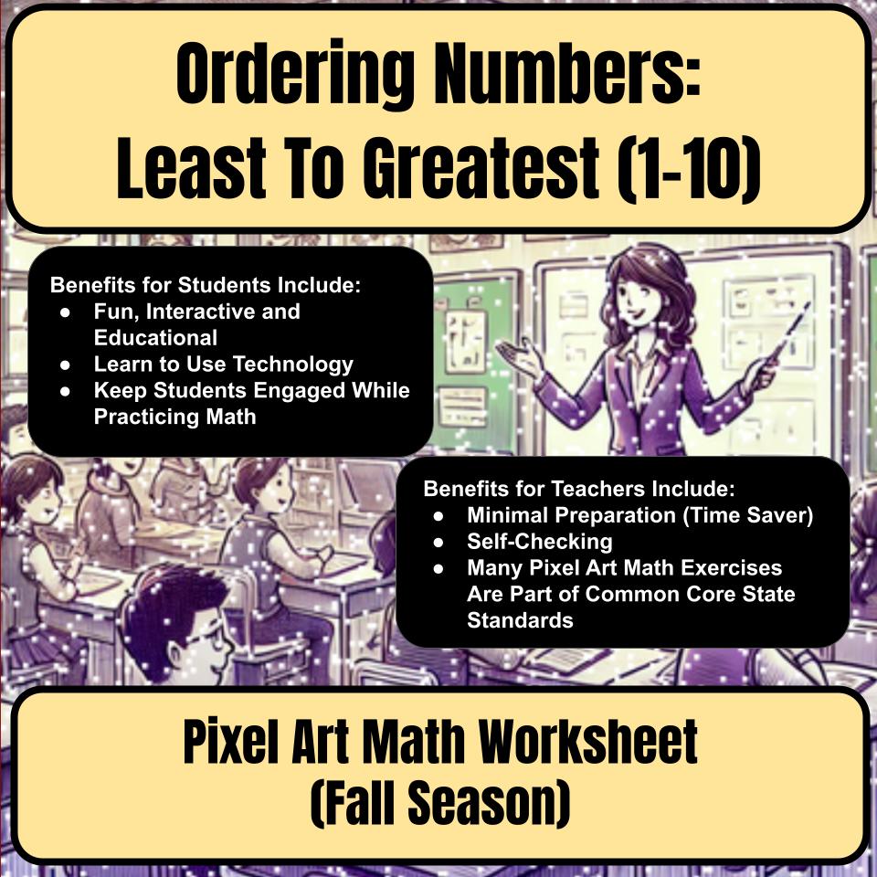 Ordering Numbers: Least To Greatest (1-10) Mystery Picture Worksheet P0090