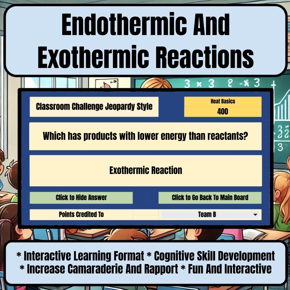 Endothermic And Exothermic Reactions Jeopardy Science Review I0091
