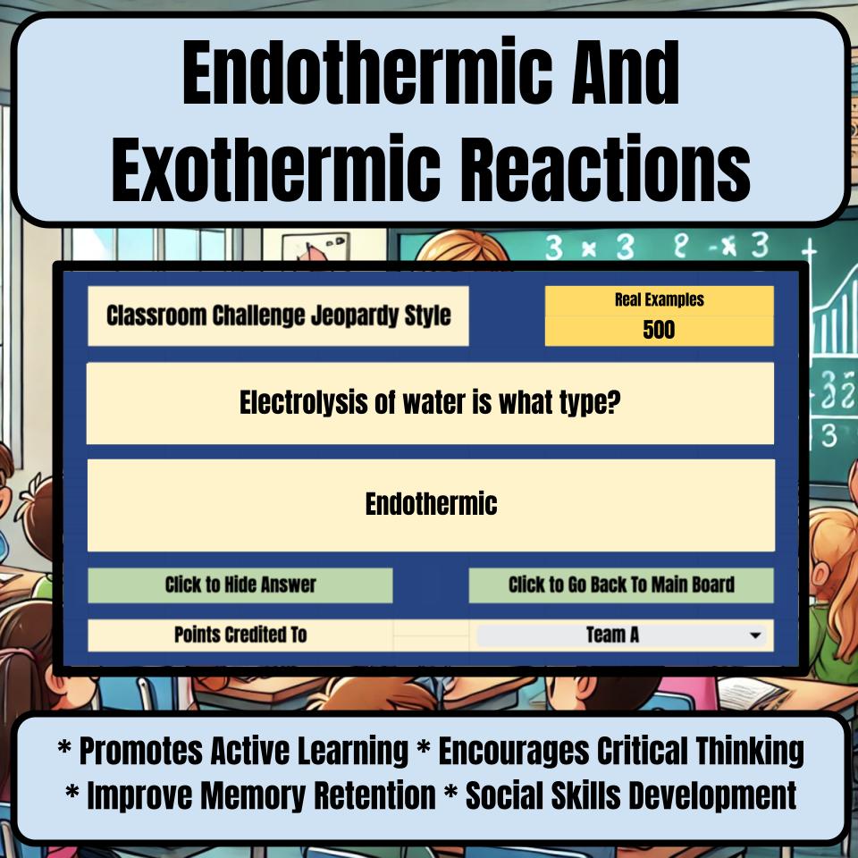 Endothermic And Exothermic Reactions Jeopardy Science Review I0091