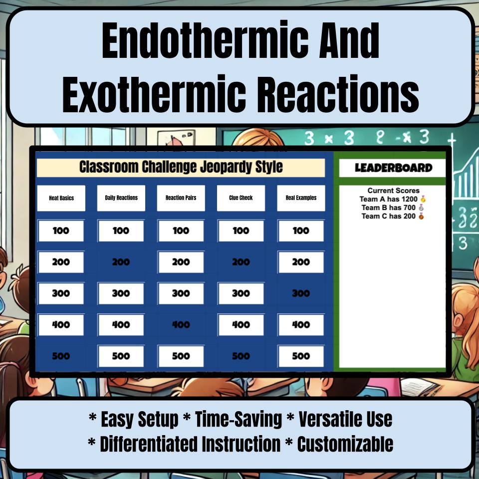 Endothermic And Exothermic Reactions Jeopardy Science Review I0091
