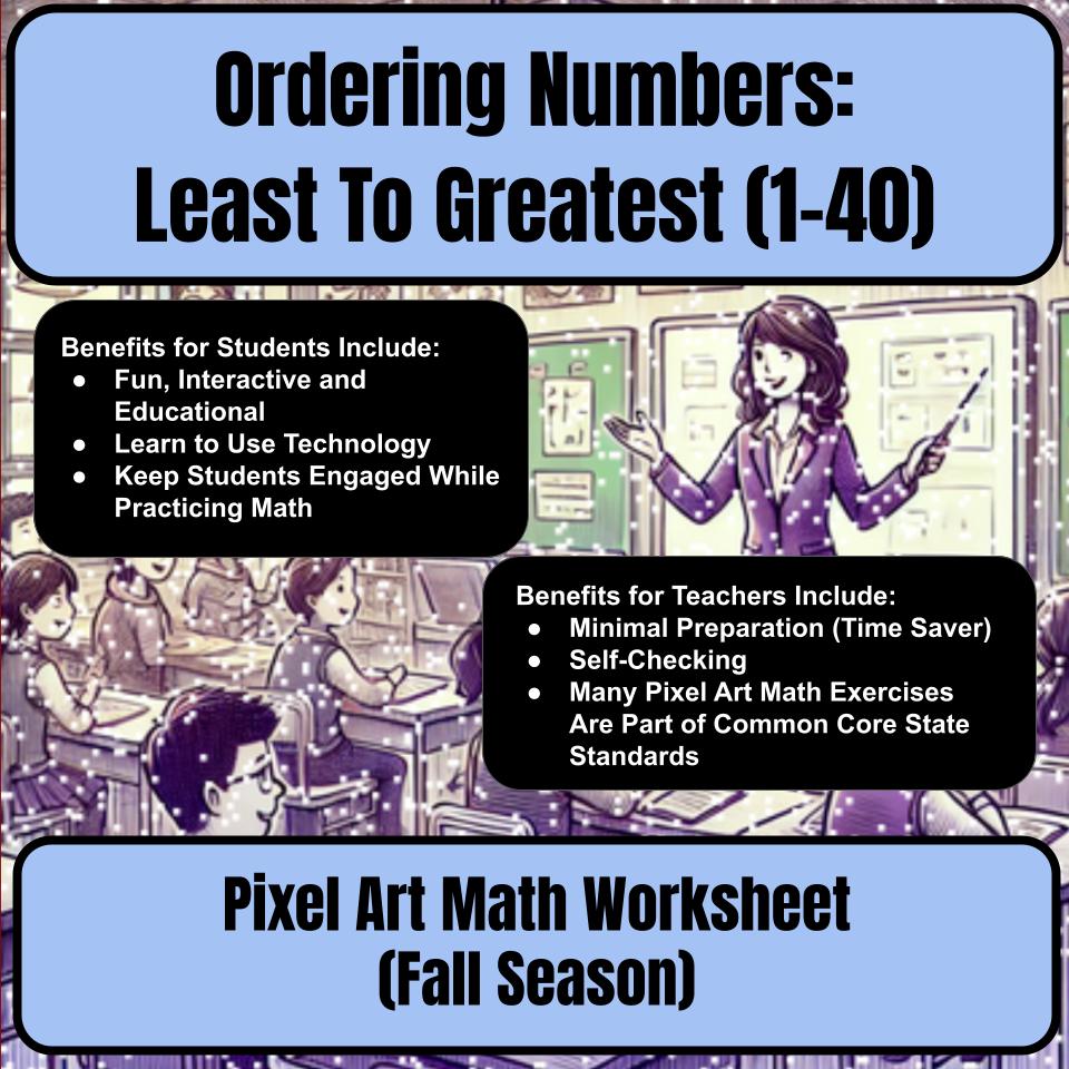 Ordering Numbers: Least To Greatest (1-40) Mystery Picture Worksheet P0093