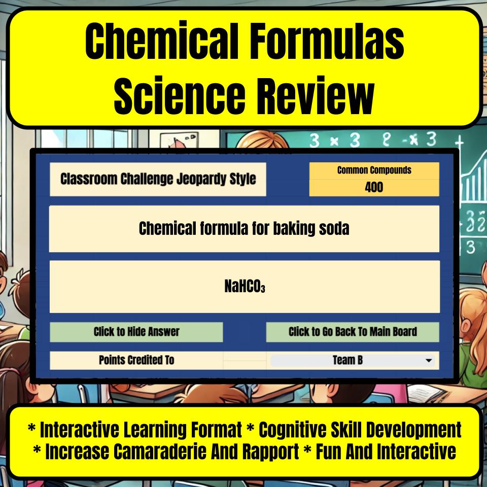 Chemical Formulas Jeopardy Science Review I0099