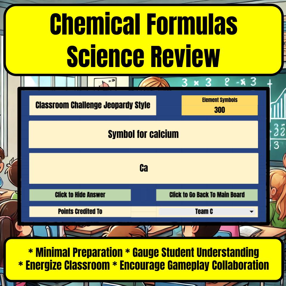 Chemical Formulas Jeopardy Science Review I0099