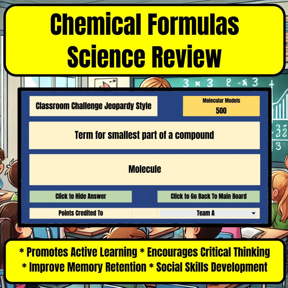 Chemical Formulas Jeopardy Science Review I0099