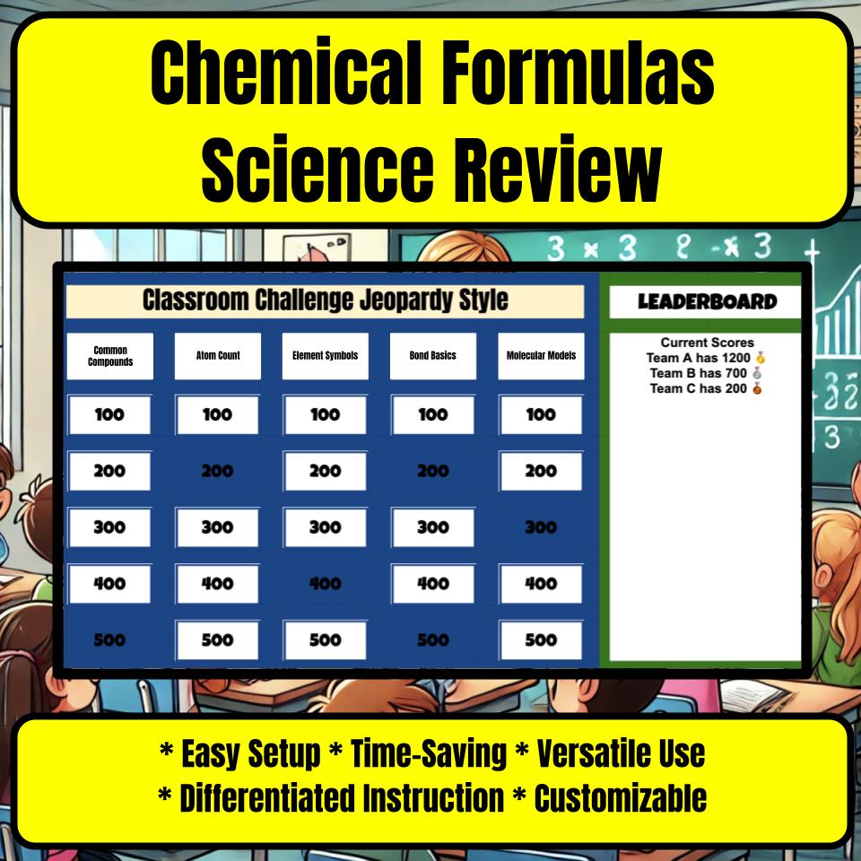 Chemical Formulas Jeopardy Science Review I0099